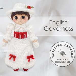 English Governess Amigurumi Doll Instant Download PDF Knitting Pattern