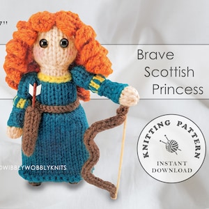 Brave Scottish Princess Amigurumi Doll Instant Download PDF Knitting Pattern