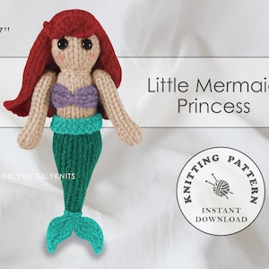 Little Mermaid Princess Amigurumi Doll Instant Download PDF Knitting Pattern