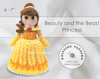 Beauty and the Beast Princess Amigurumi Doll Instant Download PDF Knitting Pattern