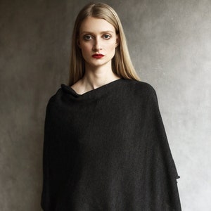 Fine Knit Poncho - Cape - Shawl  - Pure Merino Wool - Knitwear Handmade in the UK - Knitted Cowl Scarf - Cover up
