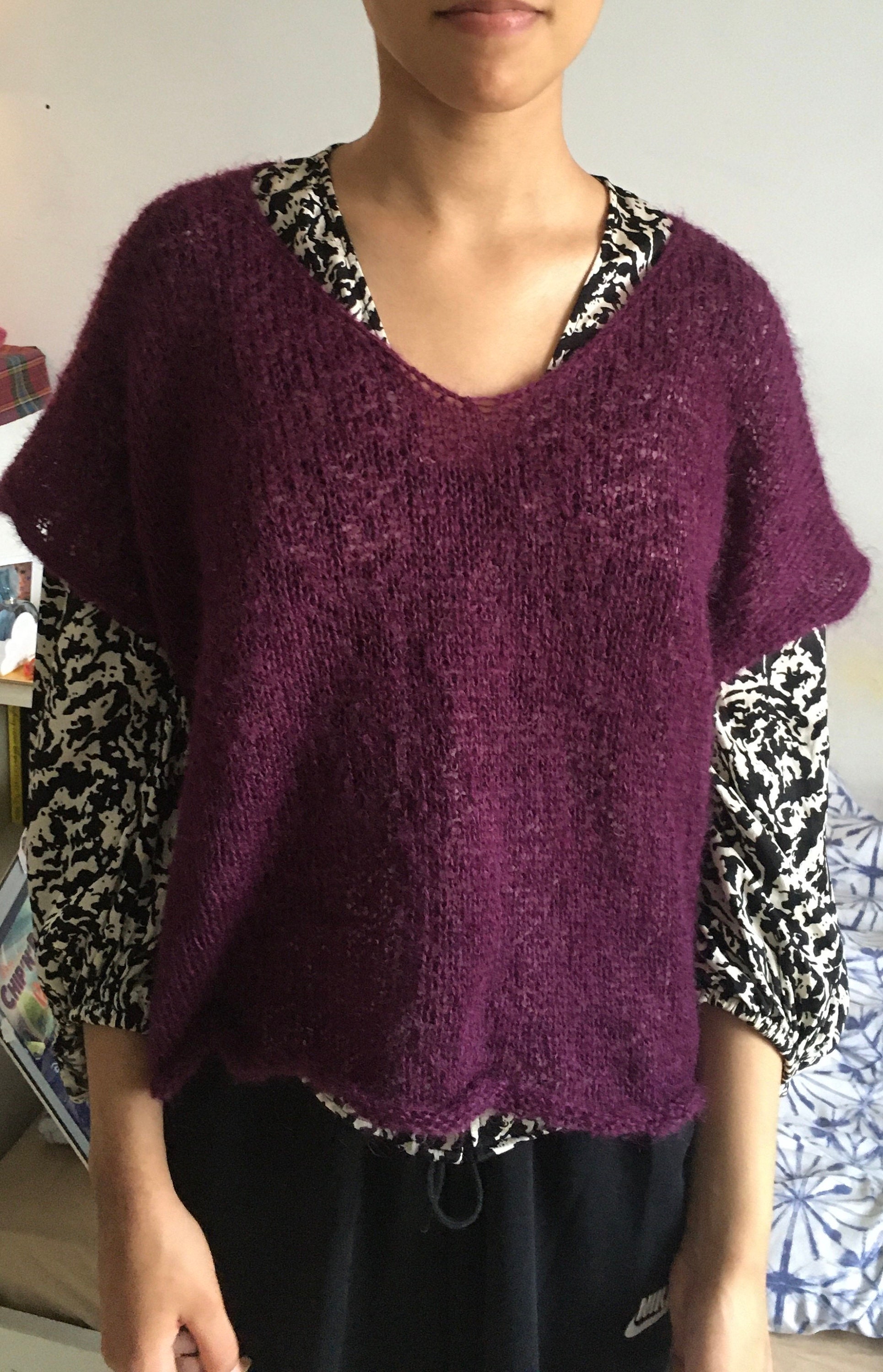 purple v neck tank top