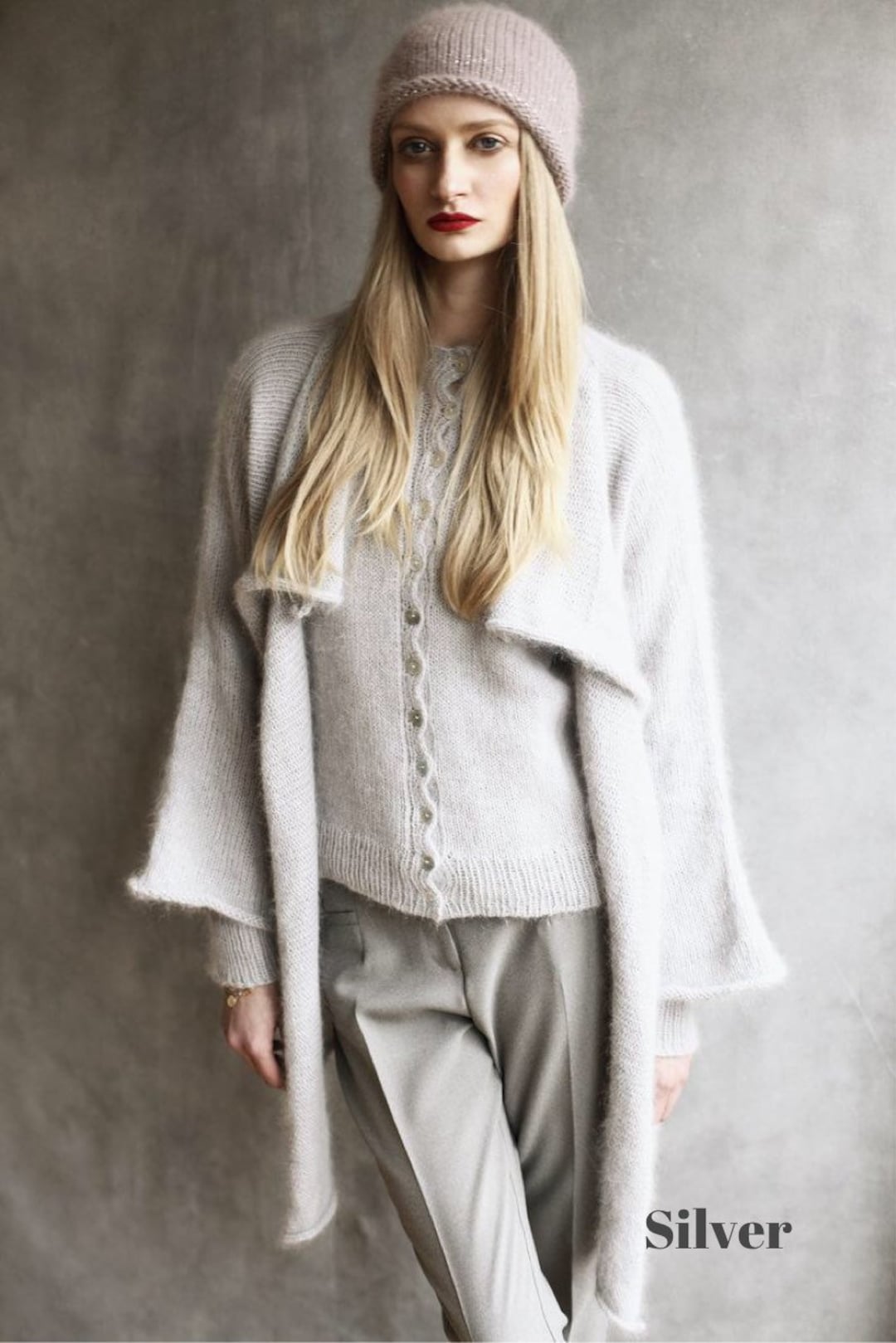 Angora Wool Long Wrap Cardigan Fluffy Open Sweater Knit - Etsy