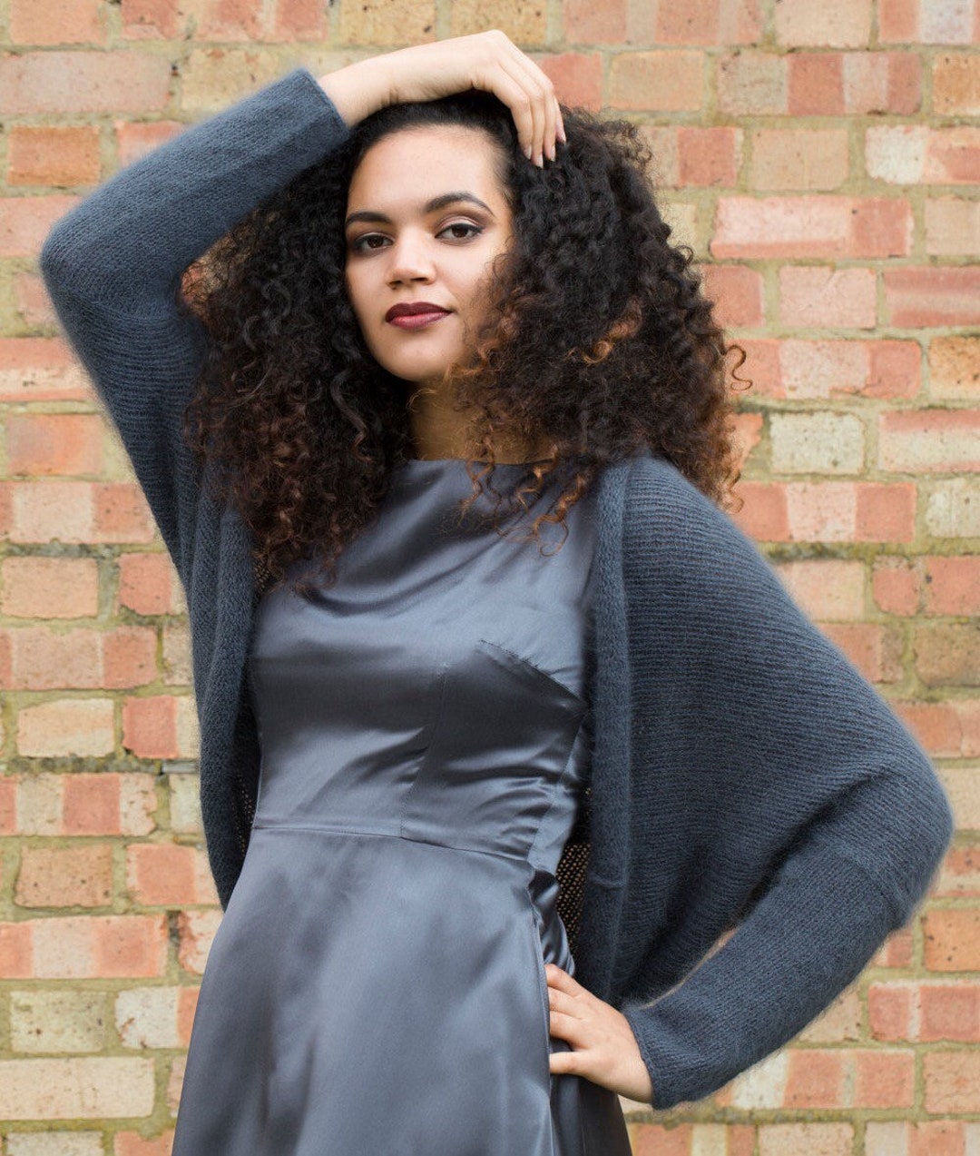 Angora Wool Open Sweater, Bridal Fluffy Cardigan, Knitted Bride