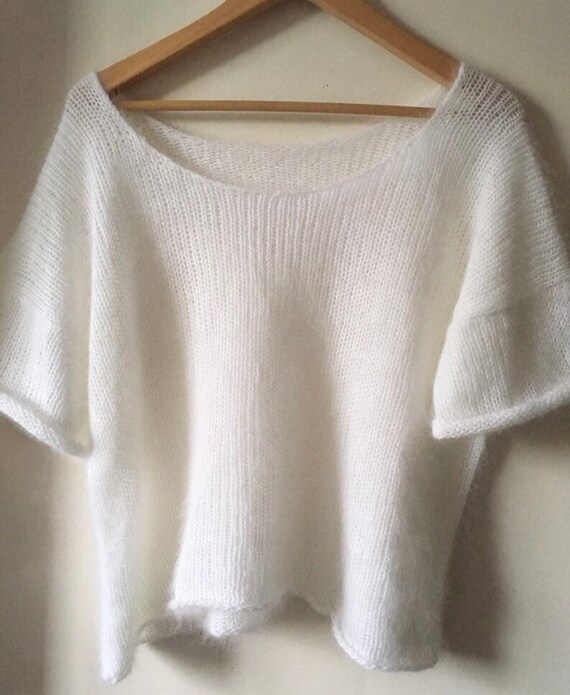BULKY SLEEVE ANGORA KNIT TOPS