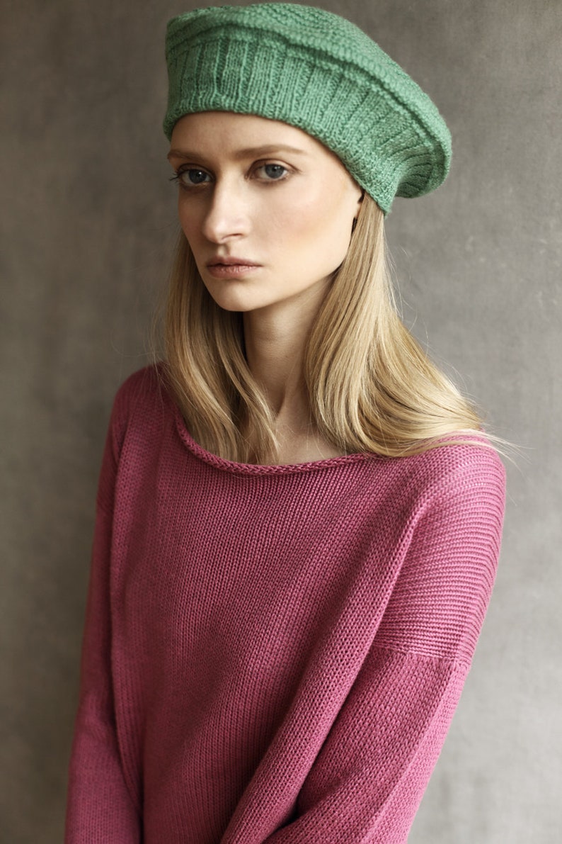 No Waste Wool Beret Sustainable /& Ethical Unique Slow Fashion Soft Vegan Yarn Handmade in the UK Hat