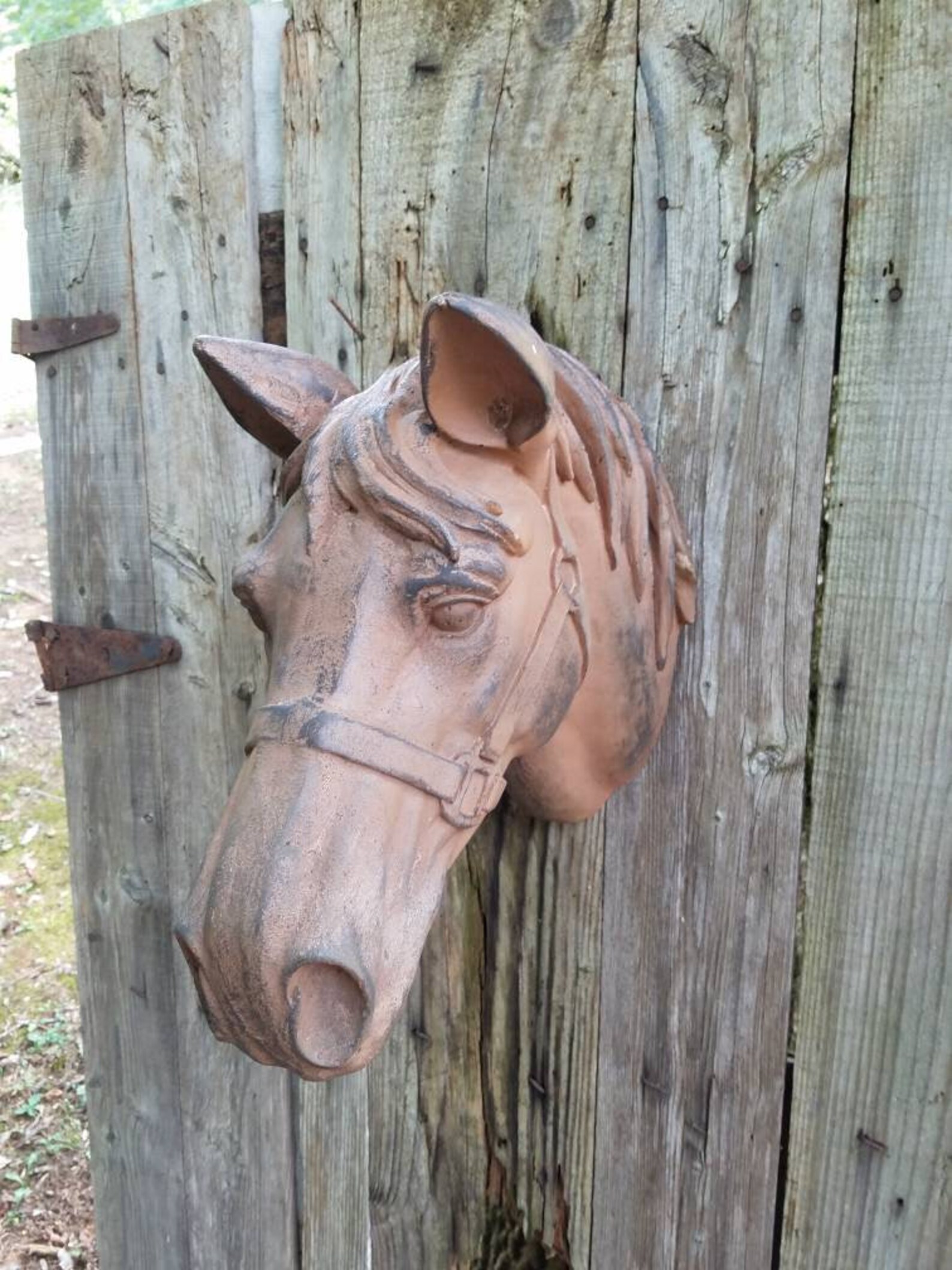 Vintage Ceramic Horse Head Wall Hanging Home Decor Rustic Etsy