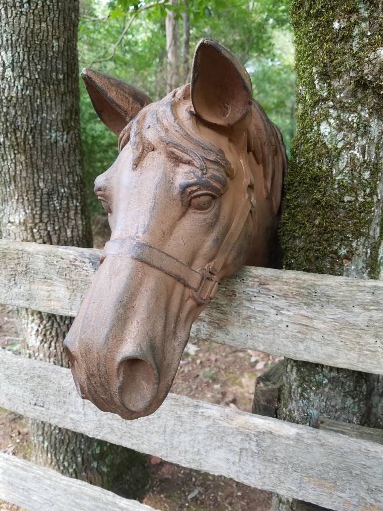 Vintage Ceramic Horse Head Wall Hanging Home Decor Rustic Etsy