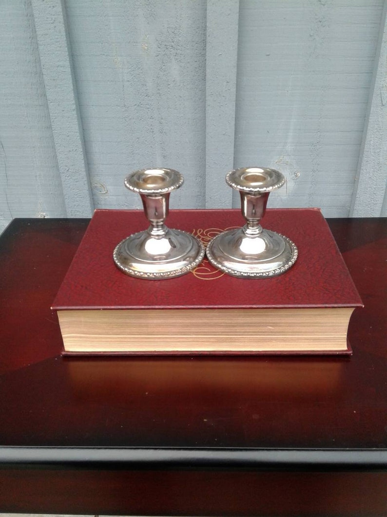 Vintage Plate EP Lead Pair of Candlestick Holders Etsy