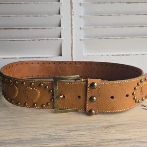 Designer Betsy Johnson Leather Heart and Studded Belt - Etsy display picture 3