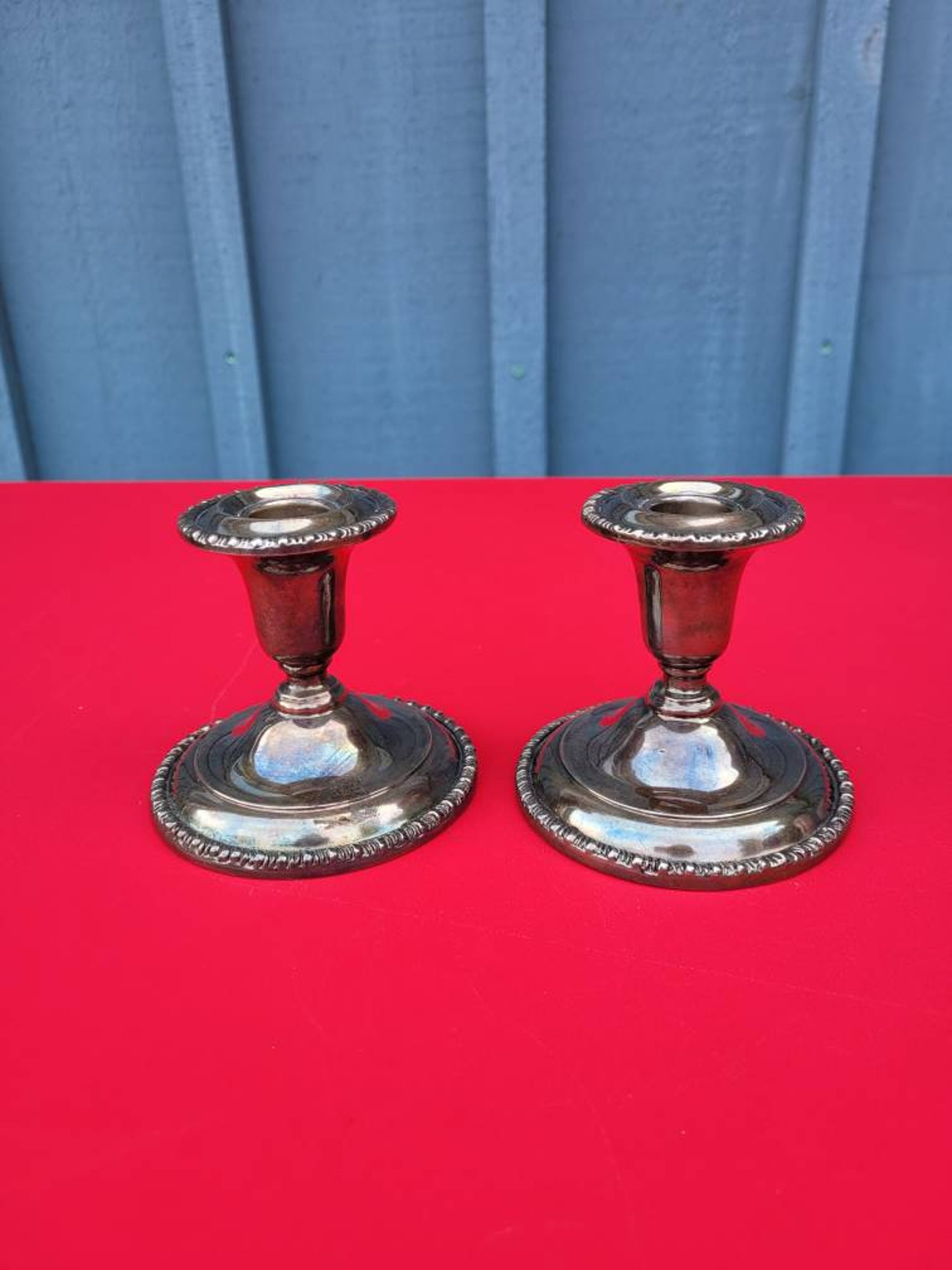 Vintage Plate EP Lead Pair of Candlestick Holders Etsy Canada