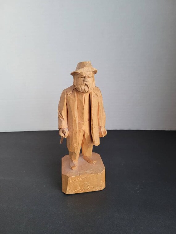 Vintage Lucien Bourgalt Wood Carving Quebec Folk Art Etsy Canada