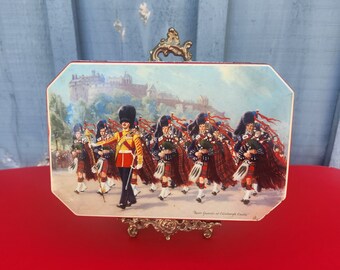 Gray Dunn Biscuit Tin Scots Guards at Edinburgh Castle Collectible Vintage Tin