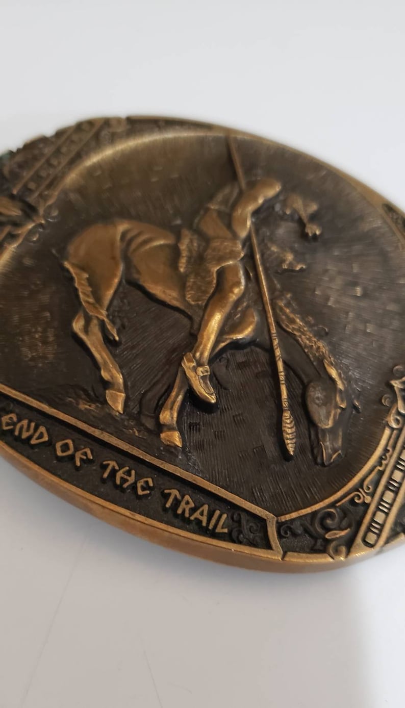 Montana Silversmiths Solid Brass End of the Trail Belt Buckle