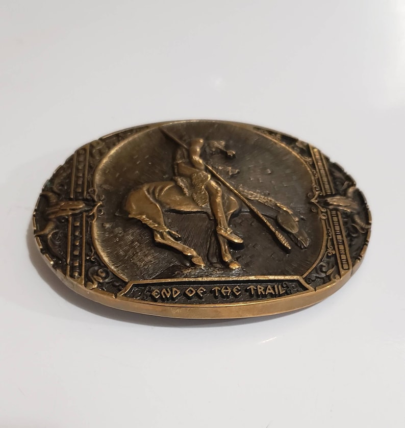 Montana Silversmiths Solid Brass End of the Trail Belt Buckle