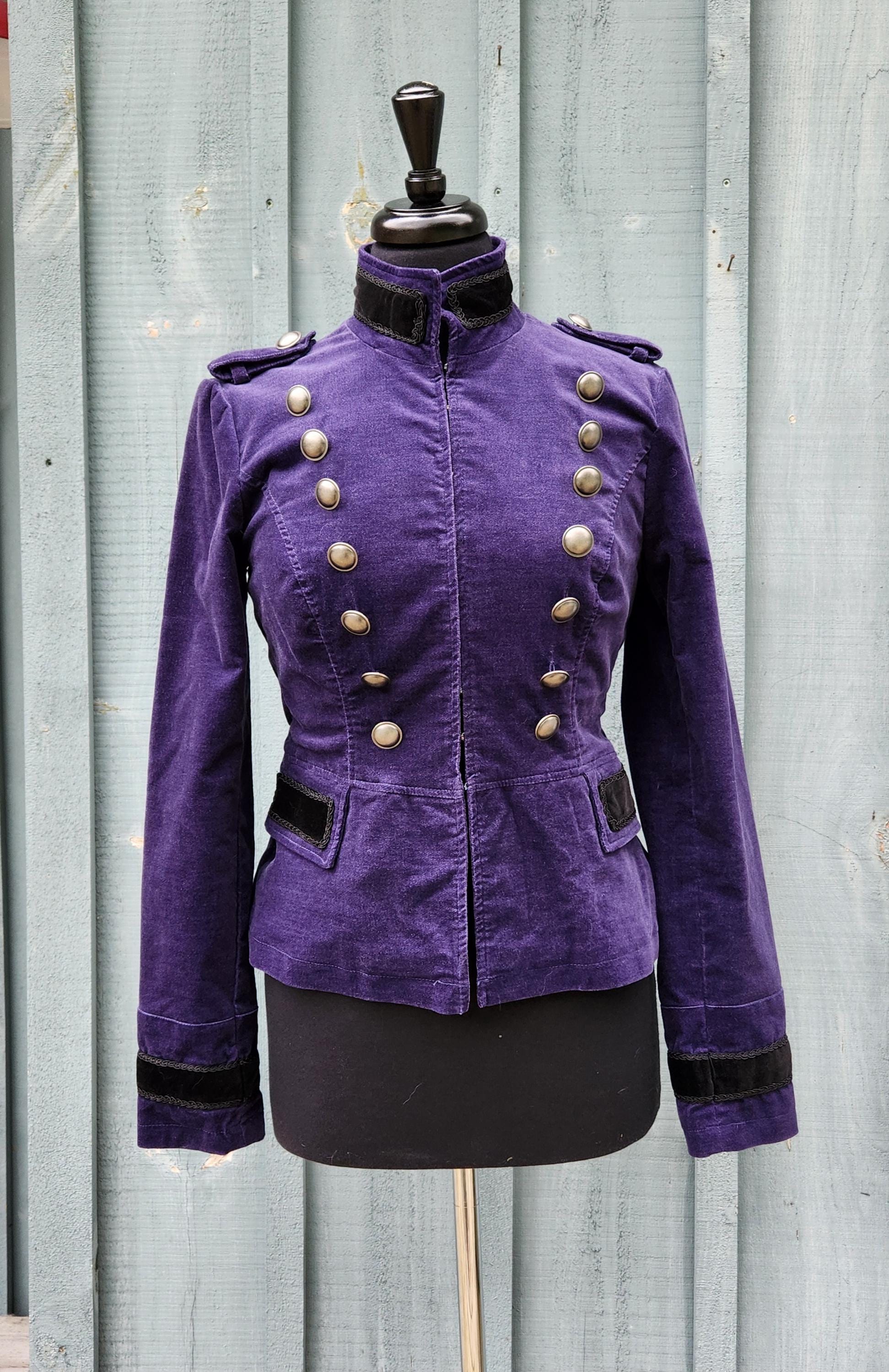 Vintage Le Chateau Purple Ladies Military Style Jacket With Hook and Eye Closure Size Small Etsy India
