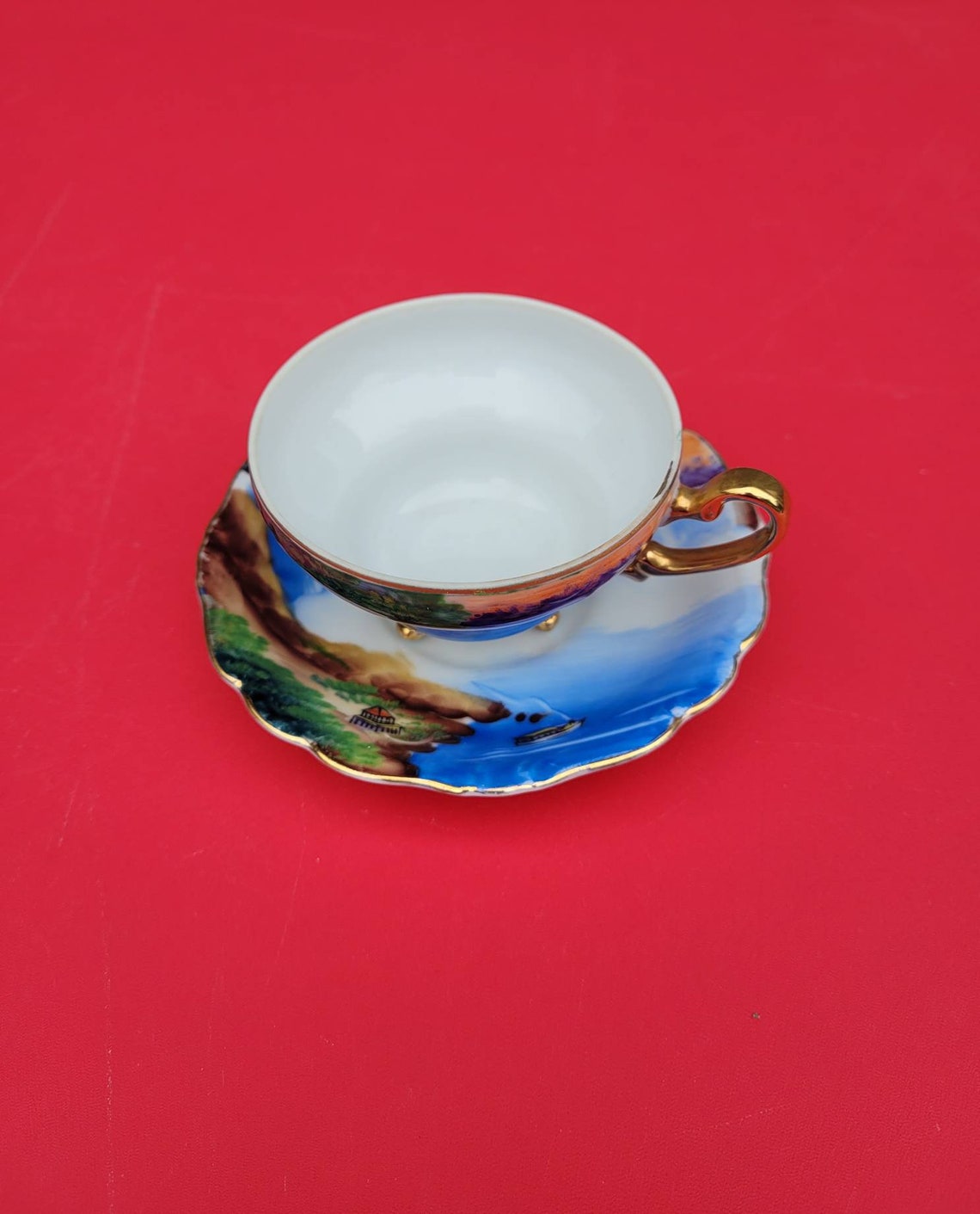 Vintage Ucagco Ceramics Japan Souvenir Teacup And Saucer Etsy