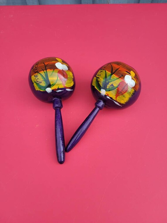 Vintage Maracas Shakers Made in Mexico Etsy
