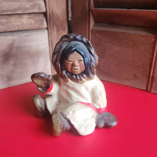 C. Alan Johnson 1982 "Dinah" Eskimo Pottery Figurine AA55