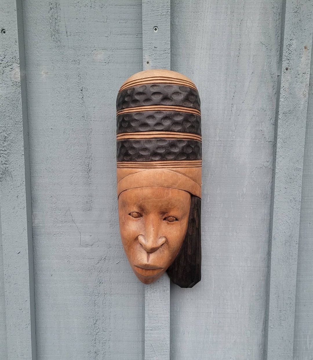 Vintage Jamaican Handcarved Wood Art Sculpture Wall Hanging Etsy