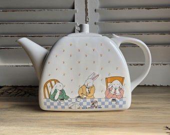 Paris Bottman Ceramic Rabbit Teapot Signed Paris Bottman 1990 Dining And Serving Collectible Teapot Made In Japan