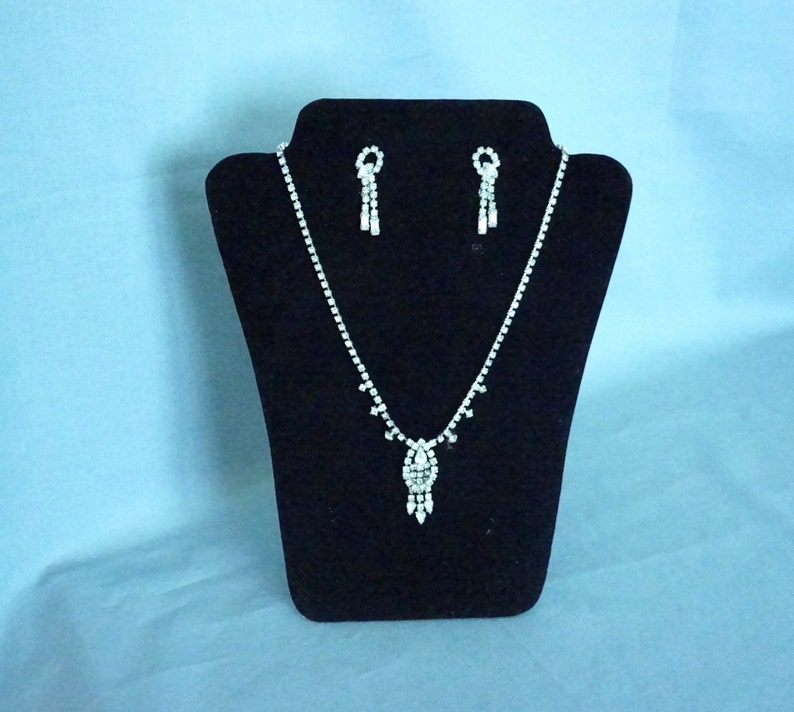 Kramer of New York Rhinestone Necklace Earrings Set