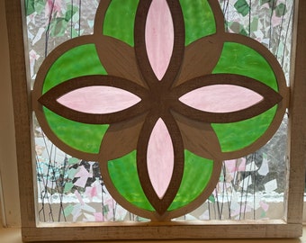 Floral Stained Glass Window Panel