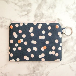 Bolsa de cremallera pequeña gris y rosa, bolsa de monedas, monedero de monedas, regalo para ella, bolsa de cactus, billetera de tarjeta de crédito, bolsa de llavero, titular de tarjeta de regalo