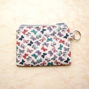 Bolsa pequeña con cremallera de polilla, bolsa de monedas, bolsa de monedas, bolsa linda, regalo para ella, bolsa rosa, billetera de tarjeta de crédito pequeña, titular de tarjeta de regalo