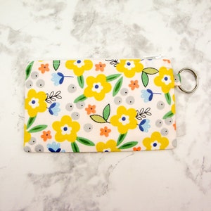 Bolsa de cremallera floral, bolsa de monedas, monedero, regalo para ella, billetera de tarjeta de crédito pequeña, llavero del titular de la tarjeta de regalo
