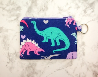 Cute Dinosaur with Tree Leather Coin Purse Clasp Pouch for Women Girls Change Purse Wallet Kiss-lock