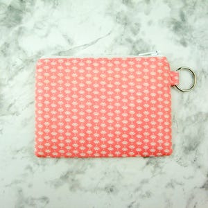 Monedero pequeño con cremallera floral, monedero, bolsito bonito, regalo para ella, cartera pequeña, monedero rosa, tarjetero, llavero
