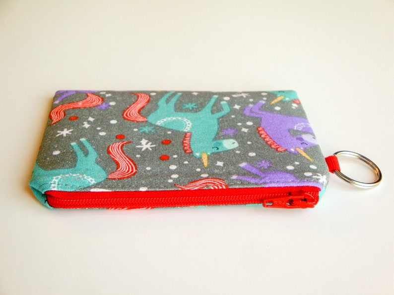 Coin Purse Teen Gift Unicorn Pouch Small Credit Card Wallet Gift for Her Cute Pouch Coin Pouch Gift Card Holder Small Zipper Pouch