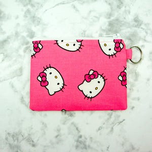 Estuche con cremallera de Hello Kitty, monedero pequeño, regalo para ella, billetera pequeña, llavero, tarjetero.