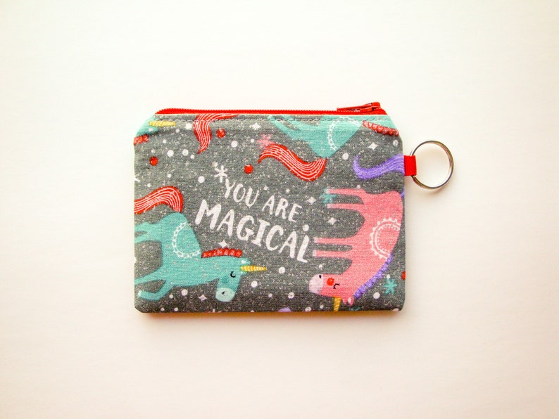 Coin Purse Teen Gift Unicorn Pouch Small Credit Card Wallet Gift for Her Cute Pouch Coin Pouch Gift Card Holder Small Zipper Pouch