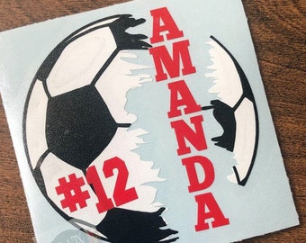 Soccer Decal | Soccer Ball Decal | Soccer Player Decal | Personalized Soccer Ball | Soccer Sticker | Sports Decal | Car Window Decal |