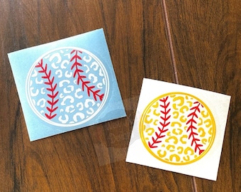 Baseball Decal | Softball Decal | Sports Decal | Sports Team Decal | Leopard Decal | Car Window Decal | Cheetah | Baseball Mom Softball Mom