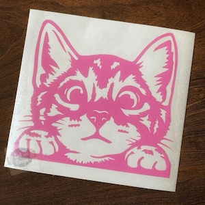 Cat Decal | Cat Lovers Sticker | Peeking Cat Decal | Animal Decal | Cat Sticker | Peeking Cat Sticker | Car Window Decal | Tumbler Decal