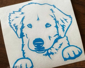Great Pyrenees Decal | Peeking Pyrenees Decal | Great Pyrenees Sticker | Great Pyrenees Sticker | Great Pyrenees Puppy | Car Window Decal