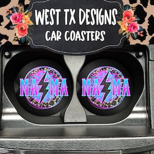 Mama Car Coasters - Car Coasters set of 2 - Sandstone Car Coasters - Retro Car Coasters - Car Coaster for Mom - Mother&#39;s Day Gift