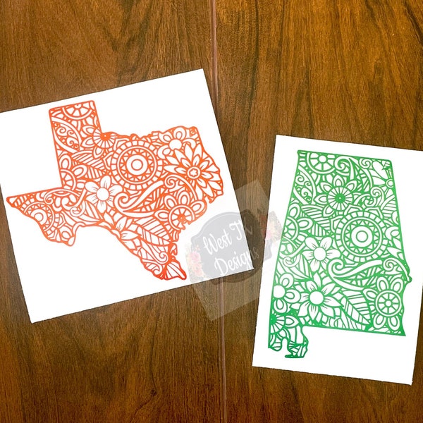 ANY STATE decal | Texas Decal | Alabama Decal | Vinyl Decal | Car Decal | Decal for Women | Tumbler Decal | State Decal | State Sticker |