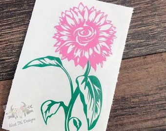 Flower Decal | Sunflower Decal | Two Color Flower | Custom Flower Decal | Daisy Decal | Sunflower Sticker | Car Window Decal | Tumbler Decal