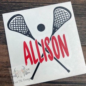 Lacrosse Decal | Crossed Lacrosse Sticks | Personalized Lacrosse Decal | Sports Decal | Sports Sticker | Lacrosse Sticker | Car Window Decal