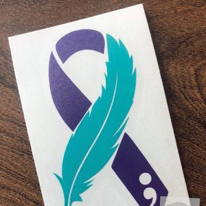 Suicide Awareness Ribbon | Semi Colon Decal | Choose to Keep Going | Awareness Ribbon | Inspirational Decal | Depression | Anxiety