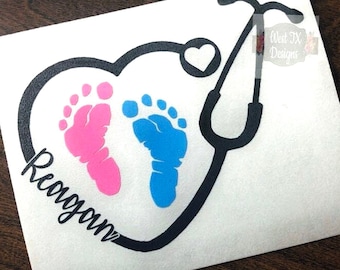 Nurse Decal | NICU Nurse | Baby Nurse | OB Nurse | Pediatric Nurse | Stethoscope Decal | Personalized Stethoscope Decal | Tumbler Decal