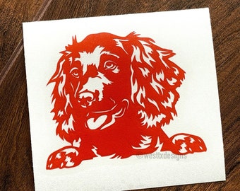 Boykin Spaniel Decal | Peeking Spaniel Decal | Boykin Spaniel Sticker | Spaniel Sticker | Dog Sticker | Car Window Decal | Dog Decal
