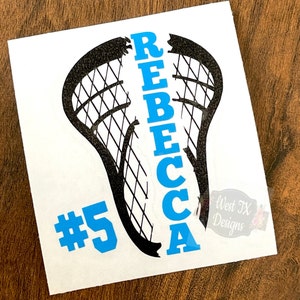 Lacrosse Decal | Crossed Lacrosse Sticks | Personalized Lacrosse Decal | Sports Decal | Sports Sticker | Lacrosse Sticker | Car Window Decal