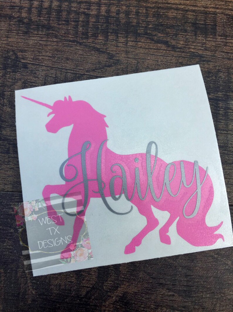 Unicorn Decal Unicorn Sticker Tumbler Decal Personalized Etsy