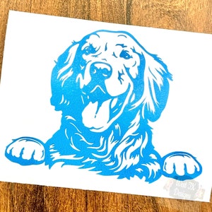 Golden Retriever Decal | Peeking Dog Decal | Golden Retriever Sticker | Dog Sticker | Golden Retriever Lover | Dog Lover | Car Window Decal