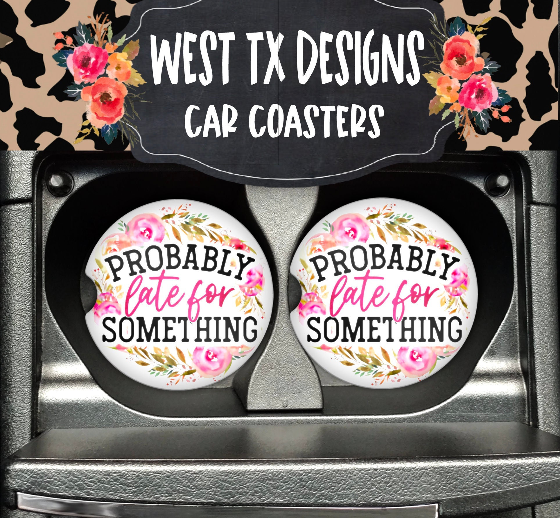 Funny Coaster, Sarcasm, Coffee Print Car Coaster, Cute Saying Teal  Coasters, Rubber Coaster, Car Accessories, Set of 2